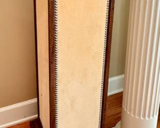 Wood with Brass Nailhead Pedestal - Plant Stand