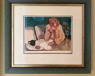 "Tea Time with Margaret" Artwork Framed and Matted 224/350 - Barbara A Wood