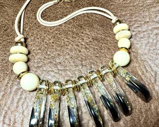 Lucite bead necklace