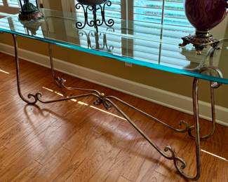 Metal and Glass Console Table
