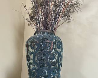 Blue Swirl Glass Vase