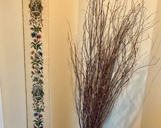 Floral Wall Tapestry - Decorative Twigs in Floor Vase