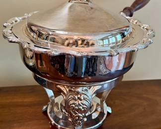 Silver plated fondue pot by Leonard