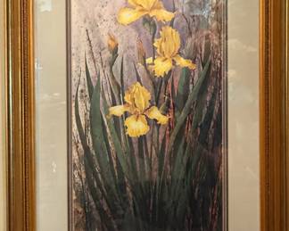 "Frannie's Iris" Artwork 809/1500 - Framed and Matted - Jim Gray
