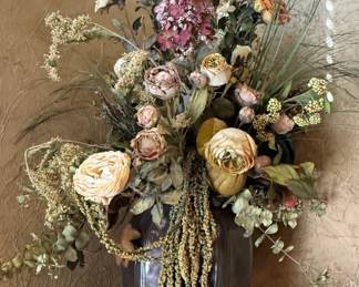 Artificial Dried Floral Arrangement in Vase