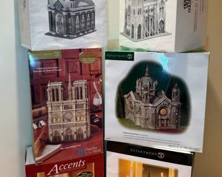 Dept. 56 handpainted porcelain light-up cathedrals