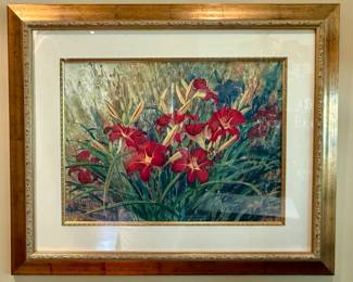 "Summer Days Floral Painting" Artwork 807/1500 - Framed and Matted - Jim Gray