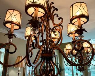 Minka Lavery Aston Court 6 Light Chandelier with teardrop crystal accents (2 available)