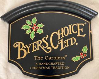 Byers' Choice Ltd. "The Carolers" (wood sign accompanies the Sign Painter at center in next photo)