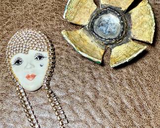 Marsha Bauer and handmade flower brooches