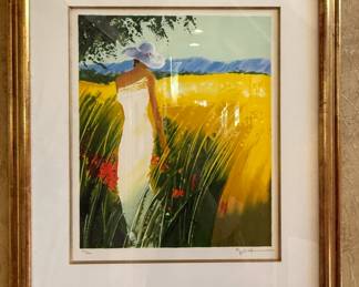 "Soleil Orange" Lithograph Framed and Matted 444/450- Emile Bellet