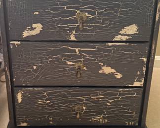 Distressed Three Drawer Nightstand