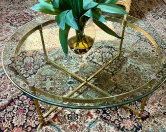 Brass and Glass Top Coffee Table