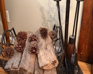 Fireplace Tools and Log Holder