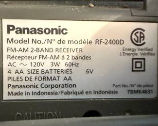 Panasonic FM-AM 2-Band Receiver