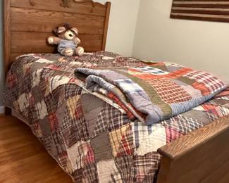 Antique full size bedframe and mattress set