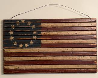 Rustic Wooden American Flag Wall Decor