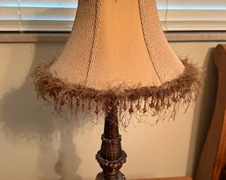 Table Lamp with Fringe Lampshade