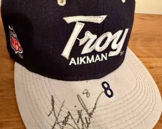 Troy Aikman #8 ballcap signed by NFL quarterback for the Dallas Cowboys Troy Aikman (to be authenticated)