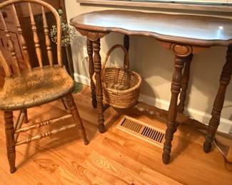 Antique Side Table and Chair