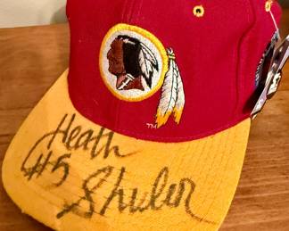 Washington Redskins ballcap signed by NFL quarterback #5 Heath Shuler (to be authenticated)