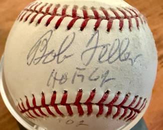 MLB American League baseball signed by Cleveland Indians pitcher Bob Feller inscribed "HOF 62" (to be authenticated)