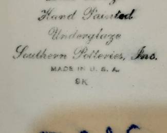 Blue Ridge Hand Painted Underglaze Plate