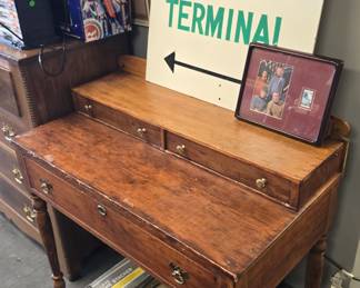 vintage desk and a awesome vintage sign for Portsmouth coal terminal