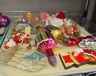 vintage Christmas ornaments and more