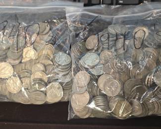 1940s nickels some will be wartime nickels with 30% silver.