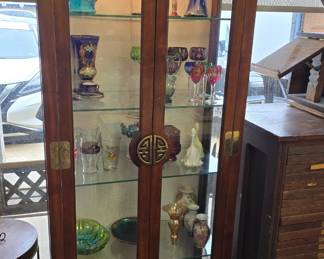Chinese Chippendale style curio cabinet