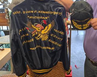 vintage John F Kennedy naval jacket and hat