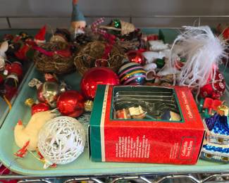 vintage Christmas ornaments and more