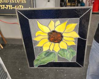 stained glass hanging panel
