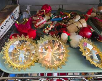 vintage Christmas ornaments and more