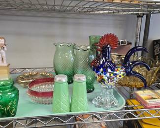 vintage glass and art glass chicken