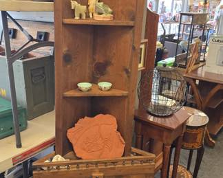 odd vintage corner cabinet