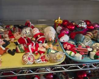 vintage Christmas ornaments and more