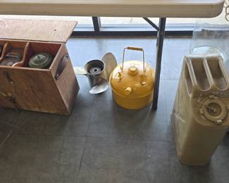 vintage lanterns, jerry cans, railroad lights, military lanterns, cookstoves and more