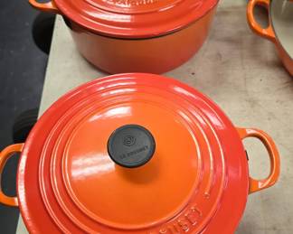Large collection of Le Creuset cookware NICE!