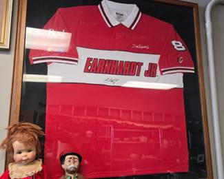Earnhardt Jr autographed framed shirt