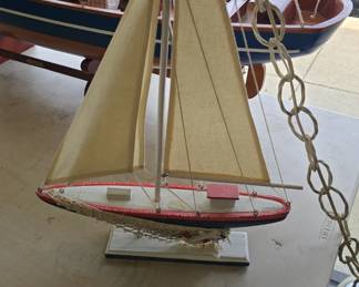 sail boat on stand