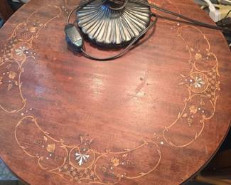 mother of pearl/ abalone inlay round table
