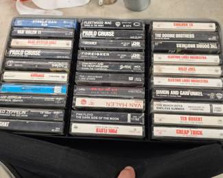 vintage tape collection with good music and carry case