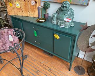 Dark green cabinet with brass hardware 31.5” x 62” x 18” $600 + tax