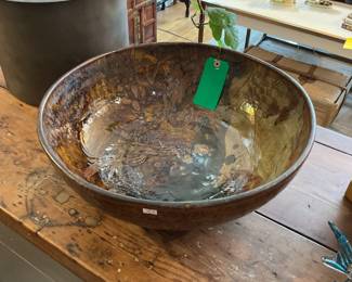 Large ceramic hand glazed bowl 7” x 20.5” $200 + tax