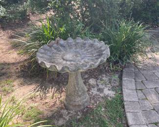 Concrete bird bath