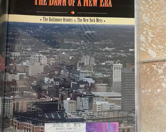 Baseball magazine and ticket stub