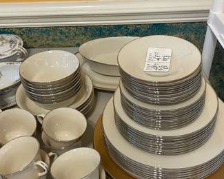 Lenox china - white and bronze