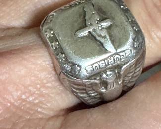 $100 - WWII US Army force sterling ring size 8.5